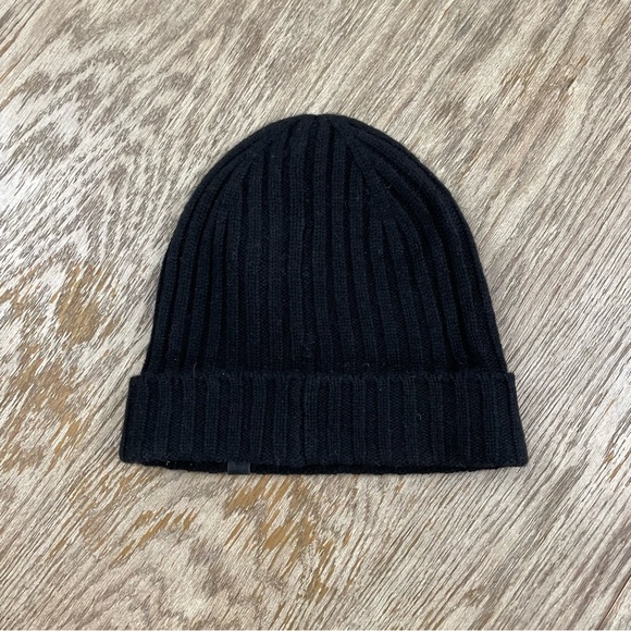 All Saints Ribbed Skull Cap Black Wool Beanie Hat NWOT - Picture 4 of 5